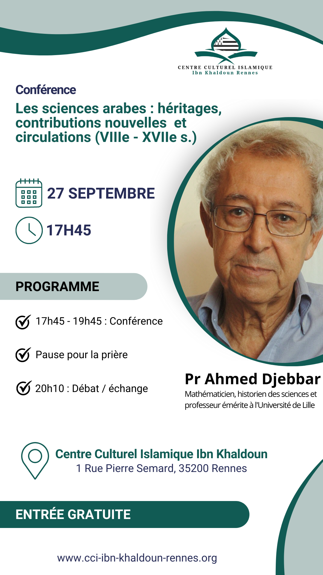 Conférence du Pr Ahmed Djebbar